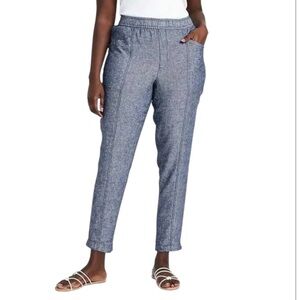 ⭐️ NWOT Old Navy ($50) High-Waisted Chambray Linen-Blend Tapered Pant - Waist 18